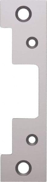 Hes - 4.88" Long x 1.06" Wide, Satin Stainless Steel Finish, Electric Door Strike Faceplate - 1, Electric Power, Zinc Alloy - Eagle Tool & Supply