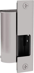 Hes - 4.88" Long x 2.06" Wide, Satin Stainless Steel Finish, Electric Door Strike - 12/24 Volt, VDC Power, Stainless Steel - Eagle Tool & Supply