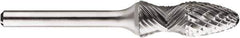 SGS Pro - 1/2" Cut Diam, 1/4" Shank Diam, Tree with Radius Head Double Cut Burr - Carbide, Radius End, 1-1/4" LOC, 1-1/4" OAL - Eagle Tool & Supply