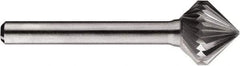 SGS Pro - 5/8" Cut Diam, 1/4" Shank Diam, Cone Head Single Cut Burr - Carbide, Point End, 5/8" LOC, 5/8" OAL - Eagle Tool & Supply