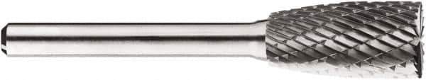 SGS Pro - 1/2" Cut Diam, 1/4" Shank Diam, Cylinder with End Cut Head Double Cut Burr - Carbide, End Cut End, 1" LOC, 1" OAL - Eagle Tool & Supply