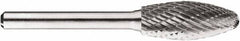 SGS Pro - 1/2" Cut Diam, 1/4" Shank Diam, Tree with Radius Head Double Cut Burr - Carbide, Radius End, 1-1/4" LOC, 1-1/4" OAL - Eagle Tool & Supply