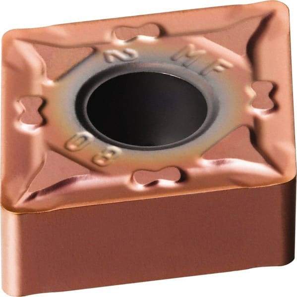 Sandvik Coromant - CNMG322 MF Grade 1125 Carbide Turning Insert - TiAlN/AlCr2O3 Finish, 80° Diamond, 3/8" Inscr Circle, 1/8" Thick, 1/32" Corner Radius - Eagle Tool & Supply