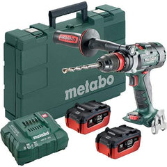 Metabo - 18 Volt 1/2" Chuck Pistol Grip Handle Cordless Drill - 0-500 & 0-2050 & 3800 RPM, Keyless Chuck, Reversible, 2 Lithium-Ion Batteries Included - Eagle Tool & Supply