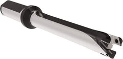 Allied Machine and Engineering - Series 17, 17 to 17.99mm Diam, 3/4" Diam Straight Shank with Flange, Straight Flute Spade Drill - 7.0827" Max Depth, 10-13/32" OAL, Long Length, Through Coolant - Eagle Tool & Supply
