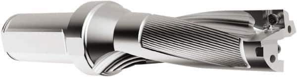 Seco - 71mm Max Drill Depth, 3xD, 23.5mm Diam, Indexable Insert Drill - 2 Inserts, 25mm Shank Diam, Straight Shank - Eagle Tool & Supply