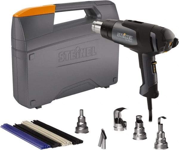 Steinel - 120 to 1,100°F Heat Setting, 4 to 13 CFM Air Flow, Heat Gun Kit - 120 Volts, 13.2 Amps, 1,500 Watts, 6' Cord Length - Eagle Tool & Supply