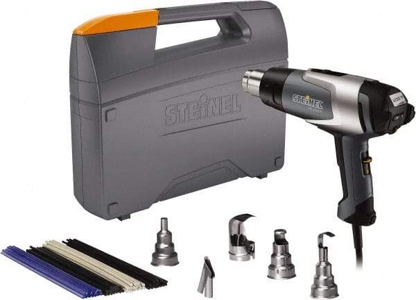 Steinel - 120 to 1,200°F Heat Setting, 4 to 13 CFM Air Flow, Heat Gun Kit - 120 Volts, 13.5 Amps, 1,600 Watts, 6' Cord Length - Eagle Tool & Supply