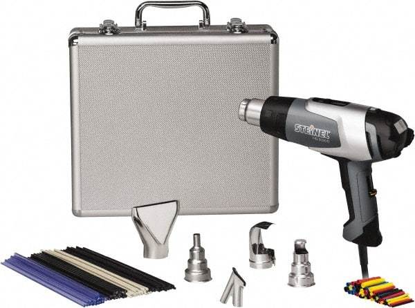 Steinel - 120 to 1,150°F Heat Setting, 4 to 13 CFM Air Flow, Heat Gun Kit - 120 Volts, 13.3 Amps, 1,600 Watts, 6' Cord Length - Eagle Tool & Supply