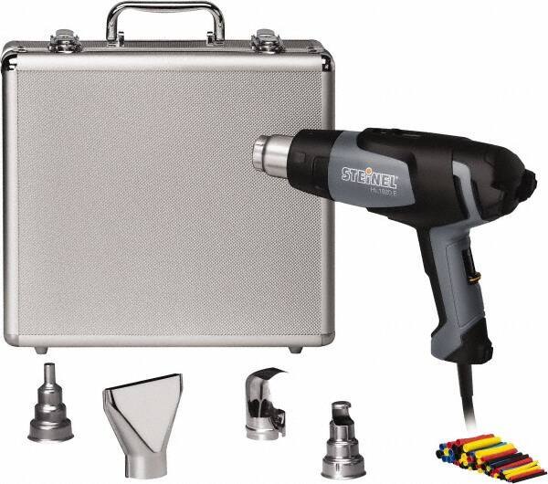 Steinel - 120 to 1,100°F Heat Setting, 4 to 13 CFM Air Flow, Heat Gun Kit - 120 Volts, 13.2 Amps, 1,500 Watts, 6' Cord Length - Eagle Tool & Supply