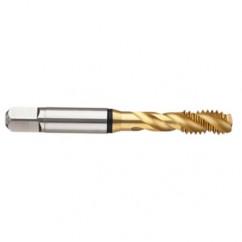 1/4-20 2B 2-Flute Cobalt Black Ring Semi-Bottoming 45 degree Spiral Flute Tap-TiN - Eagle Tool & Supply