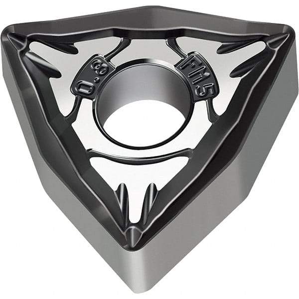 Walter - WNMG FM5 Grade WSM10S Turning Insert - TiAlN+Al2O3+(Al) Finish, 80° Trigon, 9.53mm Inscr Circle, 4.76mm Thick, 0.4mm Corner Radius - Eagle Tool & Supply