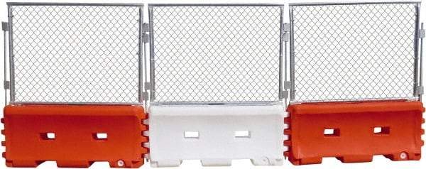 VizCon - 53" High x 73" Long x 3" Wide Barrier Fence Panel - Galvanized Finish, Silver, Use with 45032-O, 45032-W - Eagle Tool & Supply