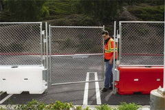 VizCon - 72" High x 6' Long x 72" Wide Barrier Gate Panel - Galvanized Finish, Silver, Use with 45032-O, 45032-W - Eagle Tool & Supply