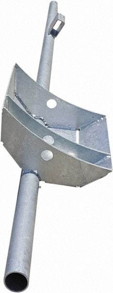 VizCon - 5" High x 12" Long x 6-1/2" Wide Barrier Fence Fork - Galvanized Finish, Silver, Use with 45032-O, 45032-W - Eagle Tool & Supply