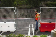 VizCon - 72" High x 6' Long x 72" Wide Barrier Gate Kit - Galvanized Finish, Silver, Use with 45032-O, 45032-W - Eagle Tool & Supply