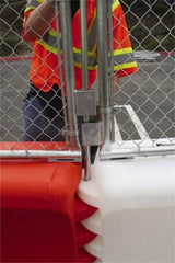 VizCon - 72" High x 6' Long x 1-1/2" Wide Barrier Connector Pin - Galvanized Finish, Silver, Use with 45032-O, 45032-W - Eagle Tool & Supply