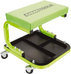 OEM Tools - 330 Lb Capacity, 4 Wheel Creeper Seat with Tray - Steel, 14-1/4" High x 14" Wide - Eagle Tool & Supply