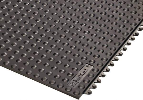 Notrax - 3' Long x 3' Wide x 5/8" Thick, Anti-Fatigue Modular Matting Tiles - 4 Interlocking Sides, Black, For Dry Areas, Series 460 - Eagle Tool & Supply