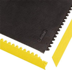 Notrax - 3' Long x 2" Wide x 1/2" Thick, Anti-Fatigue Modular Matting Tiles - Male, 4 Interlocking Sides, Yellow, For Dry Areas, Series 041 - Eagle Tool & Supply