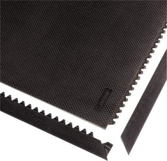 Notrax - 3' Long x 2" Wide x 1/2" Thick, Anti-Fatigue Modular Matting Tiles - Male, 4 Interlocking Sides, Black, For Dry Areas, Series 041 - Eagle Tool & Supply