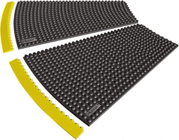 Notrax - 3' Long x 28" Wide x 5/8" Thick, Anti-Fatigue Modular Matting Tiles - 4 Interlocking Sides, Black, For Dry Areas, Series 446 - Eagle Tool & Supply