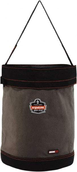 Ergodyne - 1 Pocket Gray & Black Canvas Tool Bucket - 16" Wide x 16" Deep x 20" High - Eagle Tool & Supply