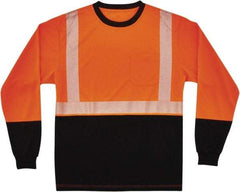Ergodyne - Size 4XL, Orange/Black, High Visibility, Long Sleeve T-Pocket, - 54 to 58" Chest, 1 Pocket, Polyester - Eagle Tool & Supply