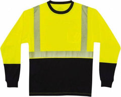 Ergodyne - Size M, Lime/Black, High Visibility, Long Sleeve T-Pocket, - 36 to 38" Chest, 1 Pocket, Polyester - Eagle Tool & Supply