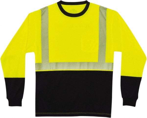 Ergodyne - Size 5XL, Lime/Black, High Visibility, Long Sleeve T-Pocket, - 58 to 62" Chest, 1 Pocket, Polyester - Eagle Tool & Supply