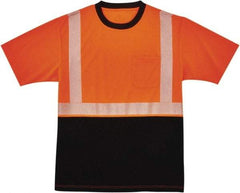 Ergodyne - Size L, Orange/Black, High Visibility, Short Sleeve T-Pocket, - 38 to 42" Chest, 1 Pocket, Polyester - Eagle Tool & Supply