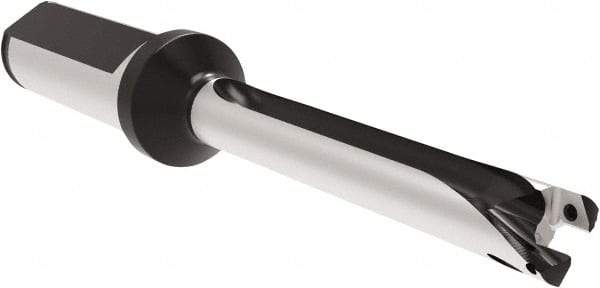 Allied Machine and Engineering - Series 12, 12 to 12.99mm Diam, 3/4" Diam Straight Shank with Flange, Straight Flute Spade Drill - 5.1142" Max Depth, 6.199" Body Length, 8-5/16" OAL, Long Length, Through Coolant - Eagle Tool & Supply