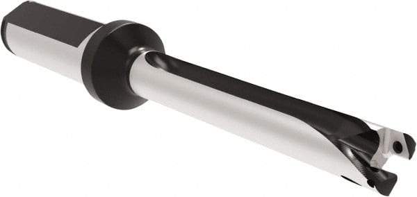 Allied Machine and Engineering - Series 11, 11 to 11.99mm Diam, 16mm Diam Straight Shank with Flange, Straight Flute Spade Drill - 83.9mm Max Depth, 160.4mm OAL, Standard Length, Through Coolant - Eagle Tool & Supply