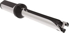 Allied Machine and Engineering - Series 11, 11 to 11.99mm Diam, 16mm Diam Straight Shank with Flange, Straight Flute Spade Drill - 83.9mm Max Depth, 160.4mm OAL, Standard Length, Through Coolant - Eagle Tool & Supply
