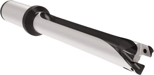 Allied Machine and Engineering - Series 22, 22 to 23.99mm Diam, 1" Diam Straight Shank with Flange, Straight Flute Spade Drill - 9-7/16" Max Depth, 13-5/32" OAL, Long Length, Through Coolant - Eagle Tool & Supply