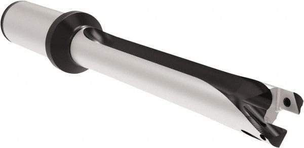 Allied Machine and Engineering - Series 20, 20 to 21.99mm Diam, 25mm Diam Straight Shank with Flange, Straight Flute Spade Drill - 219.9mm Max Depth, 312.8mm OAL, Long Length, Through Coolant - Eagle Tool & Supply