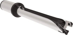 Allied Machine and Engineering - Series 20, 20 to 21.99mm Diam, 25mm Diam Straight Shank with Flange, Straight Flute Spade Drill - 219.9mm Max Depth, 312.8mm OAL, Long Length, Through Coolant - Eagle Tool & Supply