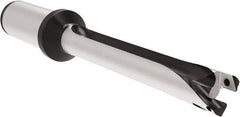 Allied Machine and Engineering - Series 18, 18 to 19.99mm Diam, 25mm Diam Straight Shank with Flange, Straight Flute Spade Drill - 139.9mm Max Depth, 232.8mm OAL, Standard Length, Through Coolant - Eagle Tool & Supply