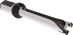 Allied Machine and Engineering - Series 18, 18 to 19.99mm Diam, 1" Diam Straight Shank with Flange, Straight Flute Spade Drill - 5-33/64" Max Depth, 6.824" Body Length, 9" OAL, Standard Length, Through Coolant - Eagle Tool & Supply