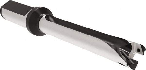 Allied Machine and Engineering - Series 15, 15 to 15.99mm Diam, 3/4" Diam Straight Shank with Flange, Straight Flute Spade Drill - 4-27/64" Max Depth, 7-19/32" OAL, Standard Length, Through Coolant - Eagle Tool & Supply
