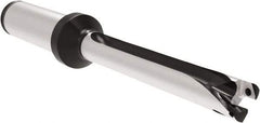 Allied Machine and Engineering - Series 11, 11 to 11.99mm Diam, 16mm Diam Straight Shank with Flange, Straight Flute Spade Drill - 119.9mm Max Depth, 196.4mm OAL, Long Length, Through Coolant - Eagle Tool & Supply