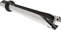 Allied Machine and Engineering - Series 32, 32 to 35mm Diam, 1-1/2" Diam Straight Shank with Flange, Straight Flute Spade Drill - 13-25/32" Max Depth, 15.758" Body Length, 18-11/16" OAL, Long Length, Through Coolant - Eagle Tool & Supply