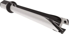 Allied Machine and Engineering - Series 26, 26 to 28.99mm Diam, 32mm Diam Straight Shank with Flange, Straight Flute Spade Drill - 202.9mm Max Depth, 307.4mm OAL, Standard Length, Through Coolant - Eagle Tool & Supply