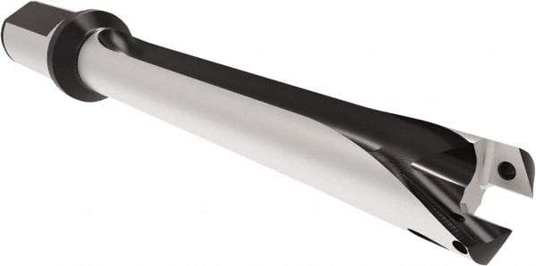 Allied Machine and Engineering - Series 26, 26 to 28.99mm Diam, 1-1/4" Diam Straight Shank with Flange, Straight Flute Spade Drill - 7-63/64" Max Depth, 9.544" Body Length, 12" OAL, Standard Length, Through Coolant - Eagle Tool & Supply