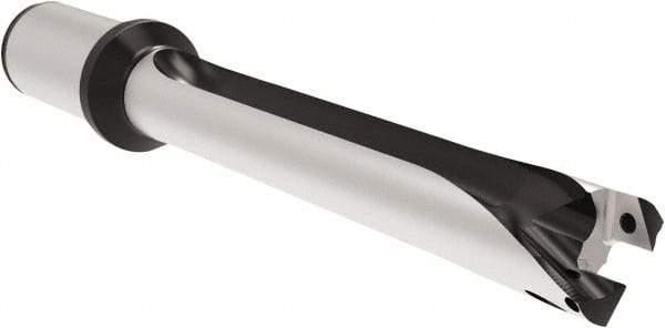 Allied Machine and Engineering - Series 26, 26 to 28.99mm Diam, 1-1/4" Diam Straight Shank with Flange, Straight Flute Spade Drill - 11-13/32" Max Depth, 15-7/16" OAL, Long Length, Through Coolant - Eagle Tool & Supply
