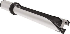 Allied Machine and Engineering - Series 24, 24 to 25.99mm Diam, 1" Diam Straight Shank with Flange, Straight Flute Spade Drill - 10.2323" Max Depth, 11.582" Body Length, 14-1/32" OAL, Long Length, Through Coolant - Eagle Tool & Supply