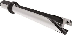 Allied Machine and Engineering - Series 22, 22 to 23.99mm Diam, 25mm Diam Straight Shank with Flange, Straight Flute Spade Drill - 167.9mm Max Depth, 260.2mm OAL, Standard Length, Through Coolant - Eagle Tool & Supply