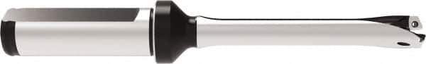 Allied Machine and Engineering - Series 11, 11 to 11.99mm Diam, 16mm Diam Straight Shank with Flange, Straight Flute Spade Drill - 36mm Max Depth, 112.4mm OAL, Standard Length, Through Coolant - Eagle Tool & Supply