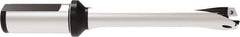 Allied Machine and Engineering - Series 20, 20 to 21.99mm Diam, 1" Diam Straight Shank with Flange, Straight Flute Spade Drill - 2-17/32" Max Depth, 6.331" OAL, Standard Length, Through Coolant - Eagle Tool & Supply