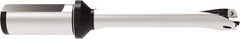 Allied Machine and Engineering - Series 18, 18 to 19.99mm Diam, 25mm Diam Straight Shank with Flange, Straight Flute Spade Drill - 60mm Max Depth, 152.8mm OAL, Standard Length, Through Coolant - Eagle Tool & Supply
